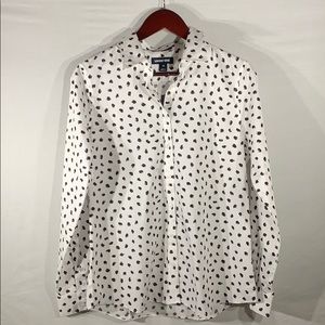 Lands End no iron supima button down shirt size 10